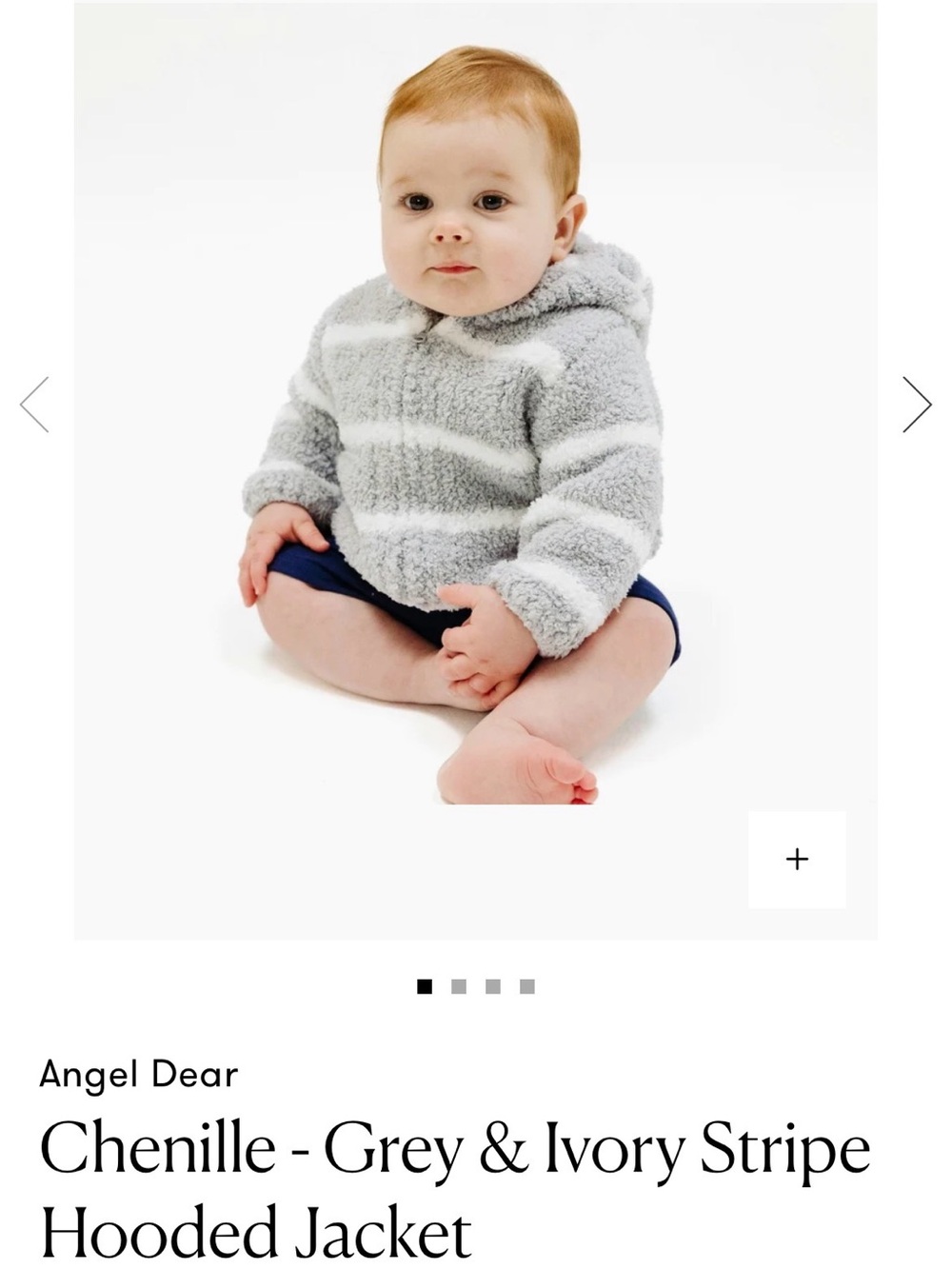 Angel Dear Striped Zip Up Hoodie 6-12 M - Picture 4 of 5